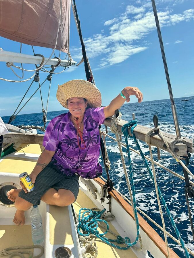 Sailing under Cherub's tan canvas