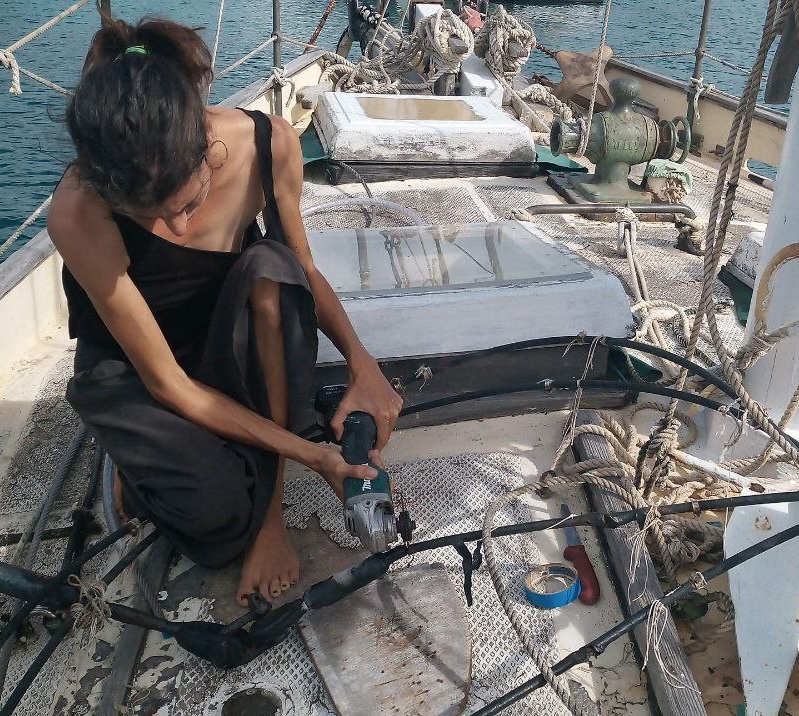 Cherub during refit in the Caribbean